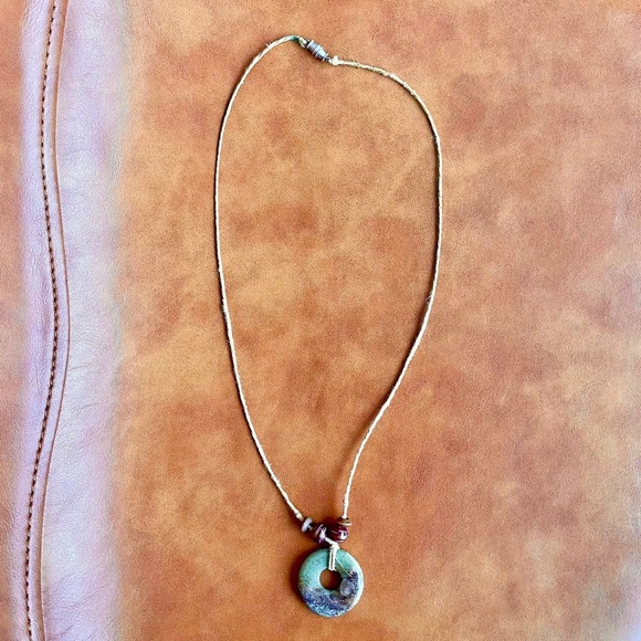 Handmade Necklace with Green Stone - Picture 2 of 4